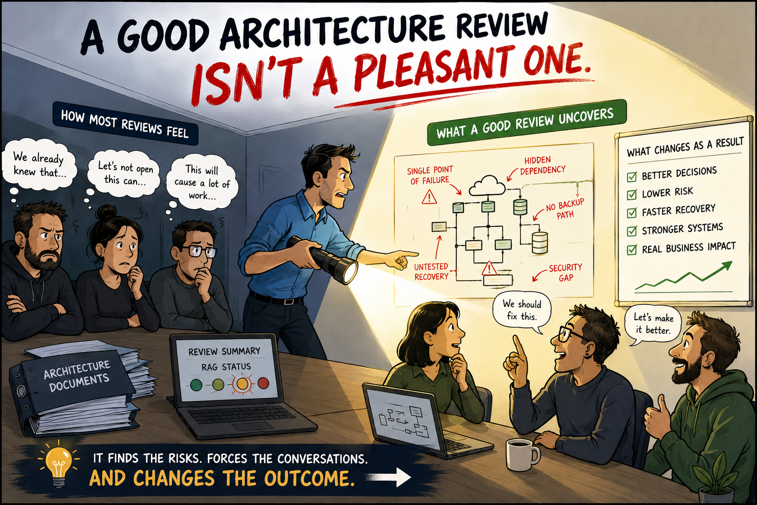 An architecture review that doesn't hurt, doesn't work